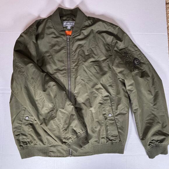 Michael Kors Olive Green Military Pilot Bomber Jacket Full Zip Men's Size XL - Picture 3 of 8
